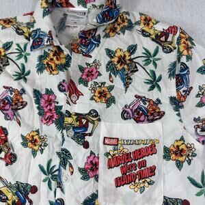 Marvel XS Hawaiian Button Down Heroes Resort Wear Spiderman Captain America